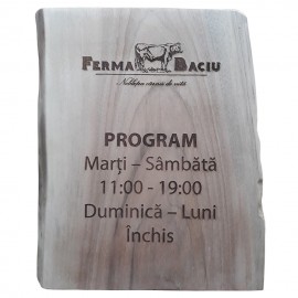 Placheta din lemn gravata laser